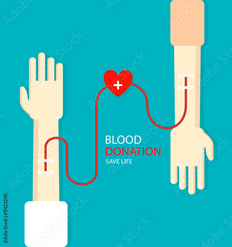 Blood donation concept for poster. Health care. Vector illustration.