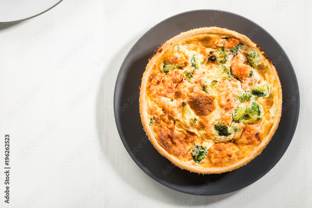 Classic smoked salmon and broccoli quiche Classic smoked salmon and broccoli quiche