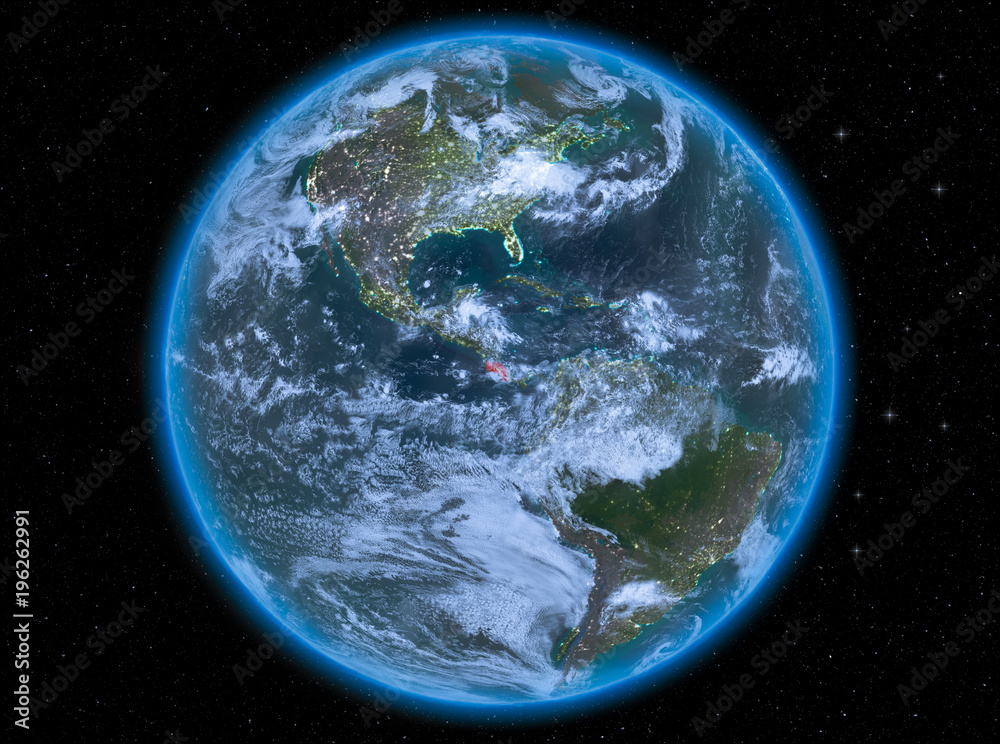 Obraz premium Costa Rica at night on Earth