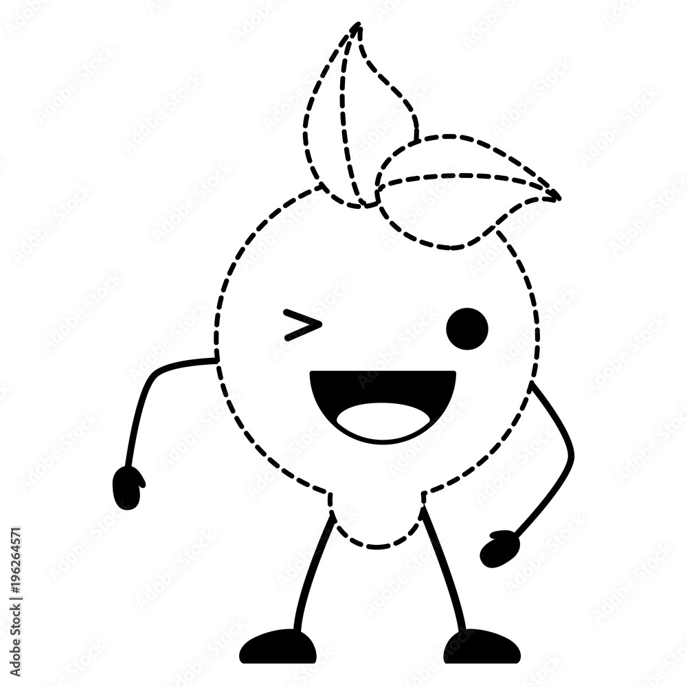 kawaii lemon wiking an eye over white background, vector illustration kawaii lemon wiking an eye over white background, vector illustration