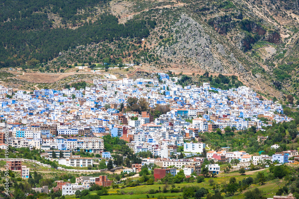 Aerial view of Chefchaouen, Morocco