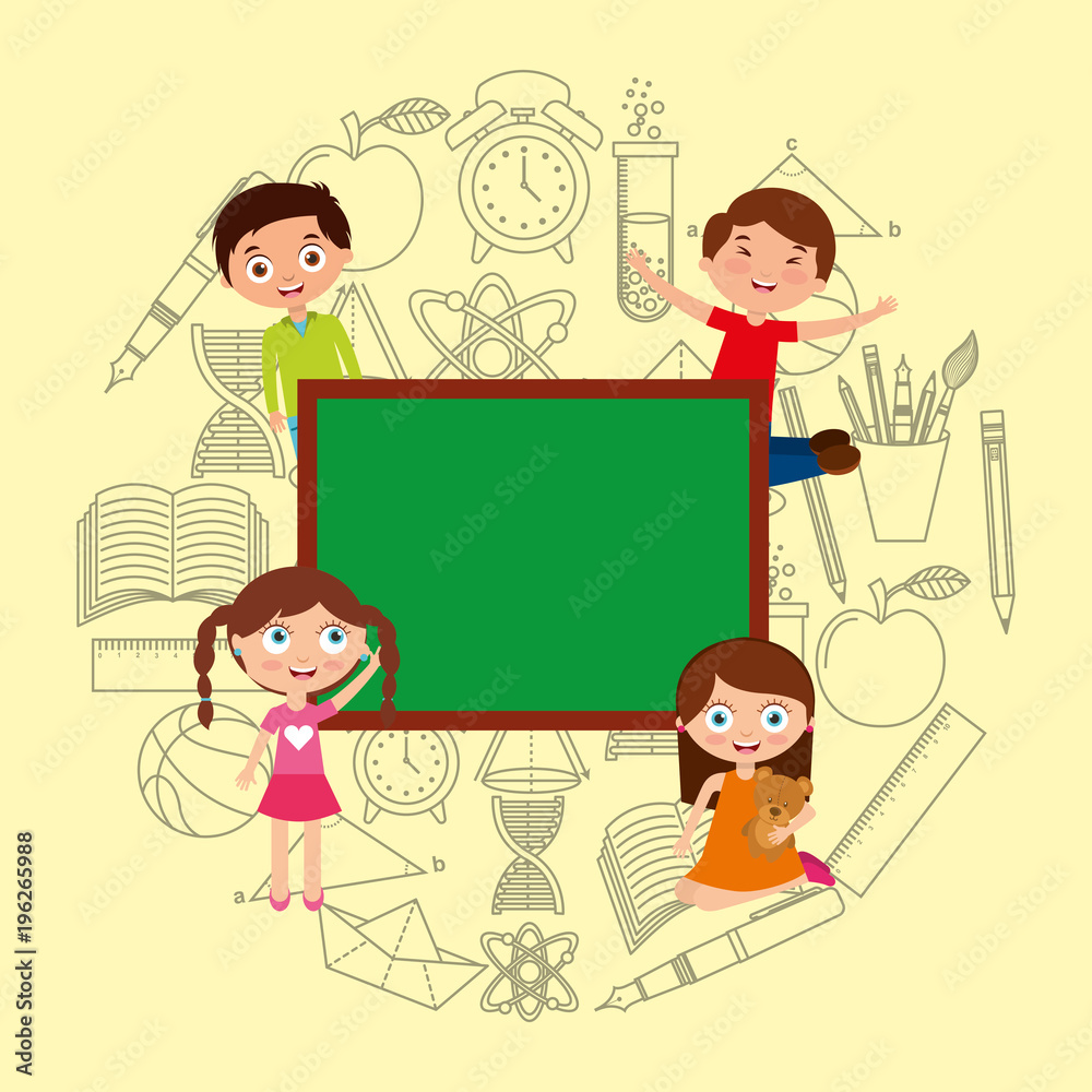 kids students cartoon chalkboard empty school image kids students cartoon chalkboard empty school image
