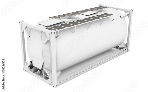 3d offshore oil tank, blank container on white background 3D illustration