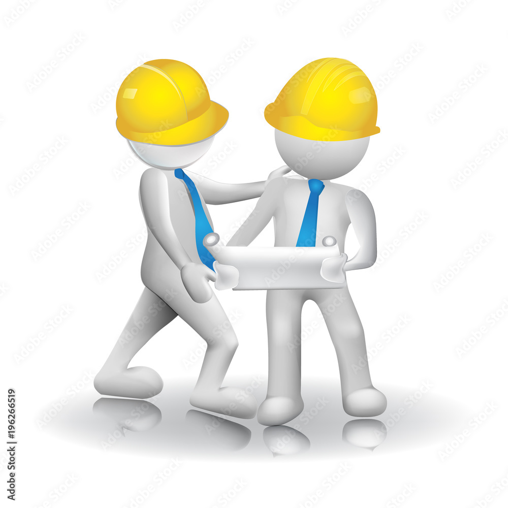 Logo 3d Architects workers white men people icon image vector Logo 3d Architects workers white men people icon image vector
