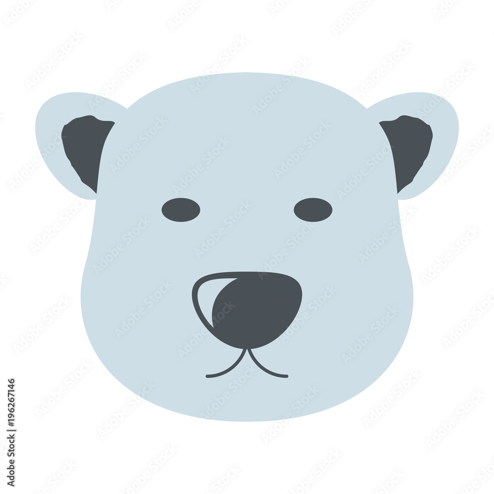 polar bear face icon over white background, colorful design. vector illustration
