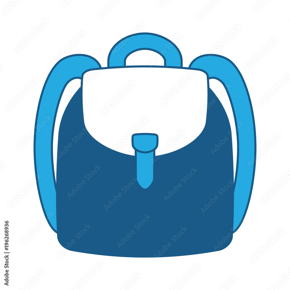 Obraz premium school backpack icon over white background, blue shading design. vector illustration