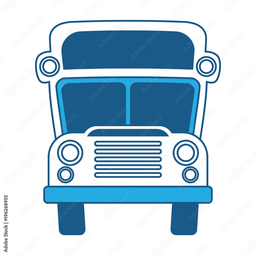 school bus icon over white background, blue shading design. vector illustration school bus icon over white background, blue shading design. vector illustration