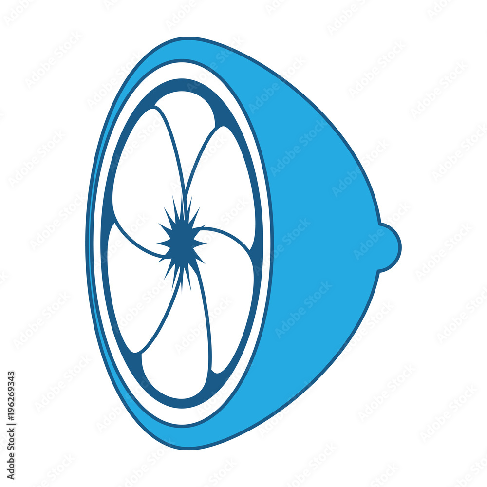 lemon slice icon over white background, blue shading design. vector illustration lemon slice icon over white background, blue shading design. vector illustration