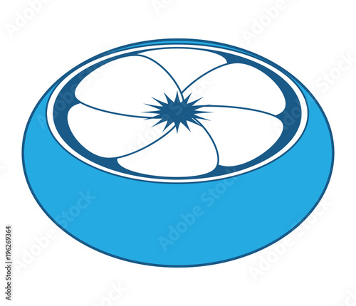 orange slice icon over white background, blue shading design. vector illustration