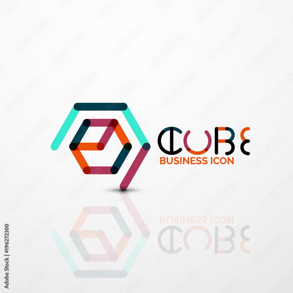 Cube idea concept logo, line Cube idea concept logo, line