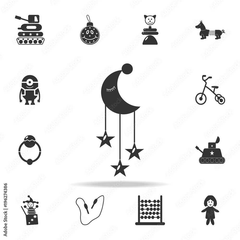 Children's diapers, a toy over the crib icon. Detailed set of baby toys icons. Premium quality graphic design. One of the collection icons for websites, web design, mobile app Children's diapers, a toy over the crib icon. Detailed set of baby toys icons. Premium quality graphic design. One of the collection icons for websites, web design, mobile app