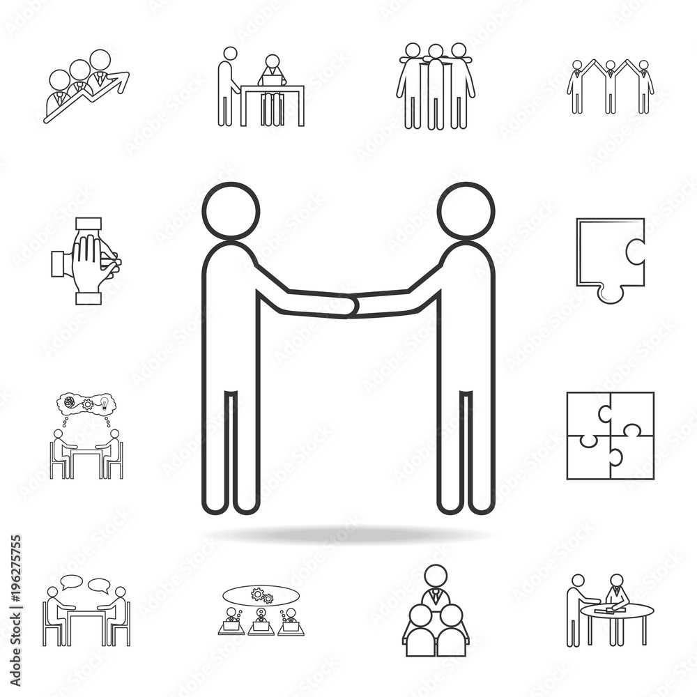 Business Manner Greetings icon. Detailed set of team work outline icons. Premium quality graphic design icon. One of the collection icons for websites, web design, mobile app
