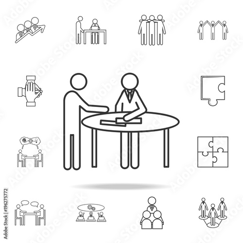 Front Desk line icon. Detailed set of team work outline icons. Premium quality graphic design icon. One of the collection icons for websites  web design  mobile app