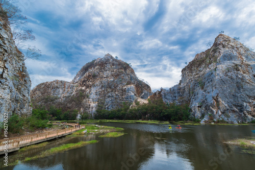 Beautiful reservoir in Khao Gnu Rock Park, Rachaburi, Thailand