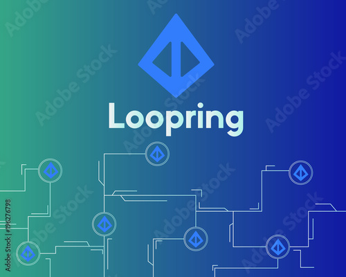 Loopring cryptocurrency digital circuit style background photo