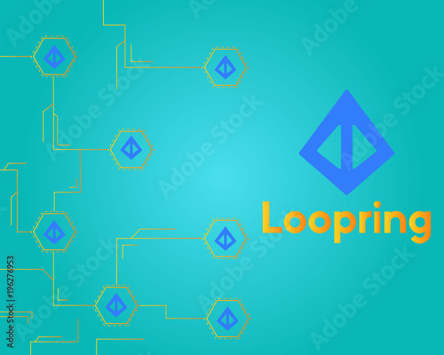 Loopring cryptocurrency digital circuit style background photo