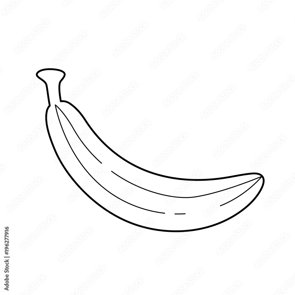 Banana vector line icon isolated on white background Banana vector line icon isolated on white background