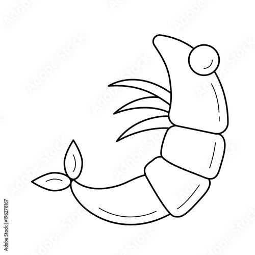 Shrimp line icon isolated on white background