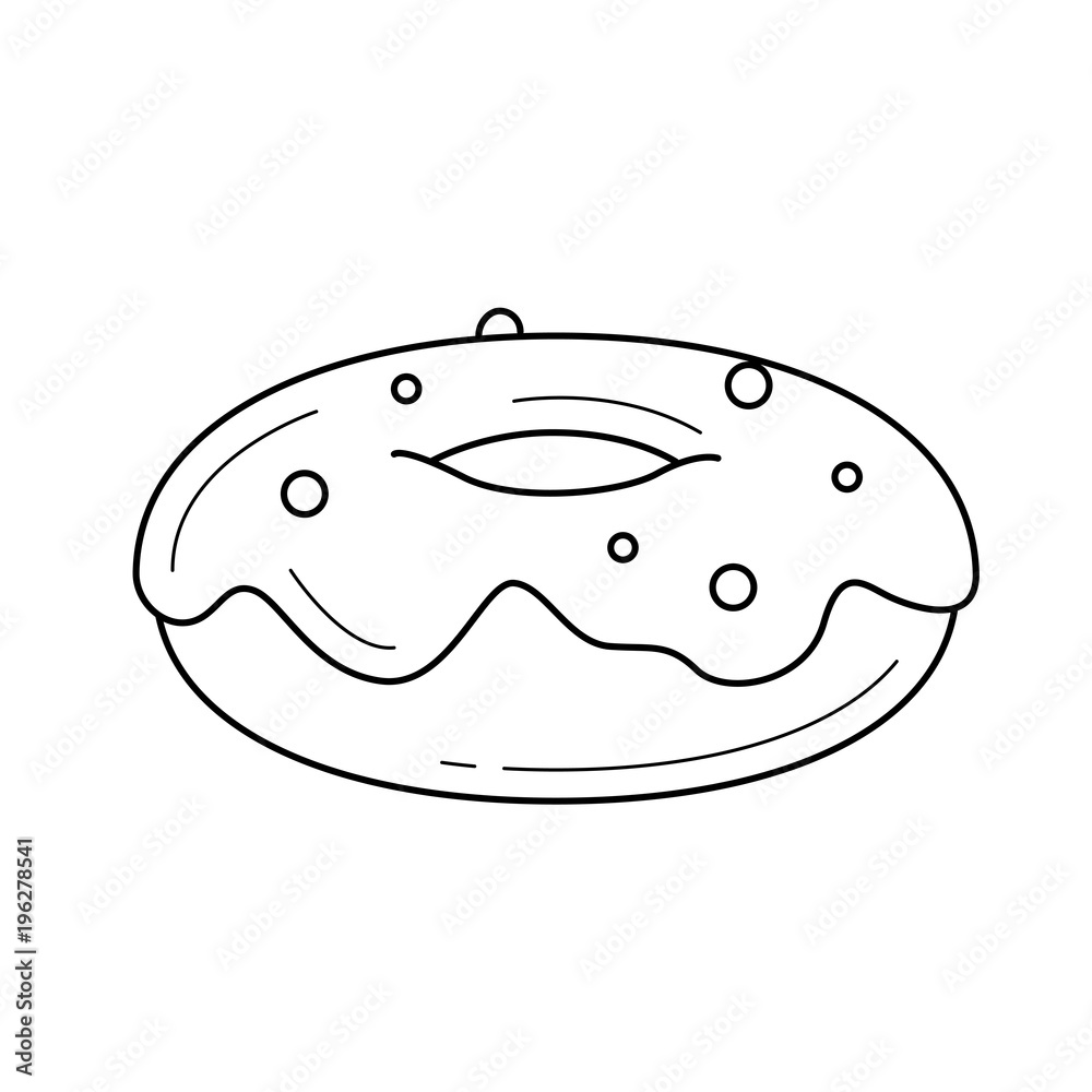 Doughnut line icon isolated on white background Doughnut line icon isolated on white background