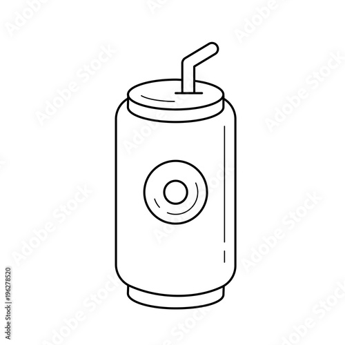 Soda pop can vector line icon isolated on white background
