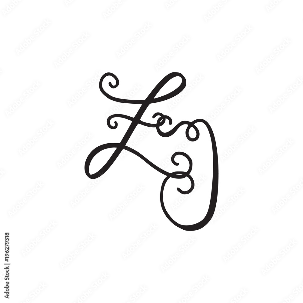 Handwritten monogram ZJ icon Handwritten monogram ZJ icon