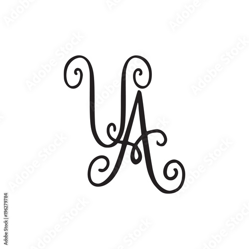 Handwritten monogram VA icon