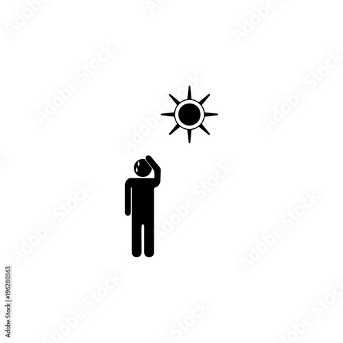 a man under a hot sun icon. Element of weather elements illustration. Premium quality graphic design icon. Signs and symbols collection icon for websites, web design, mobile app