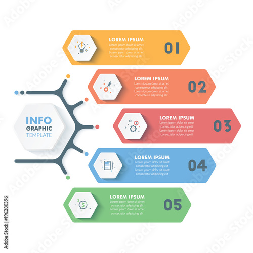 Business Infographic Template.Modern Hexagonal Infographics Timeline Design.Colorful Vector Illustration