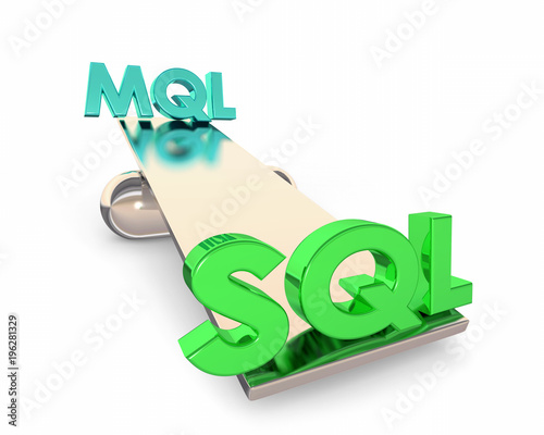 MQL SQL Marketing Sales Qualified Leads Balance 3d Illustration photo