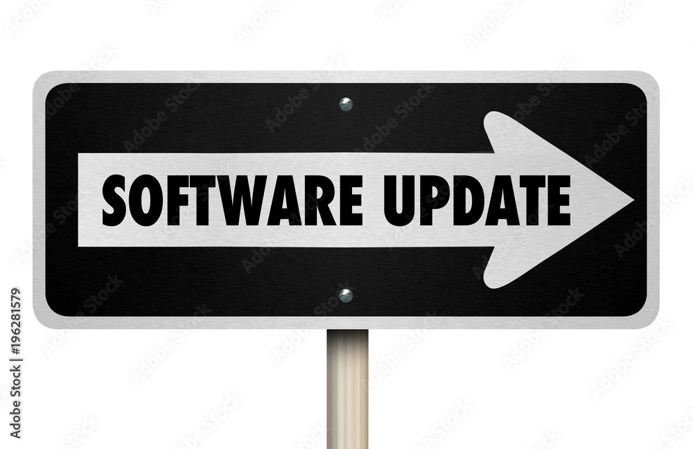 Software Update New Application Improved Features Sign 3d Illustration Software Update New Application Improved Features Sign 3d Illustration