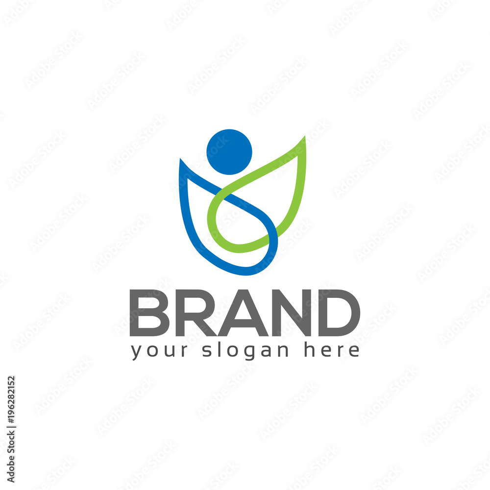 People Leaf Logo vector icon. Flat design. People Leaf Logo vector icon. Flat design.