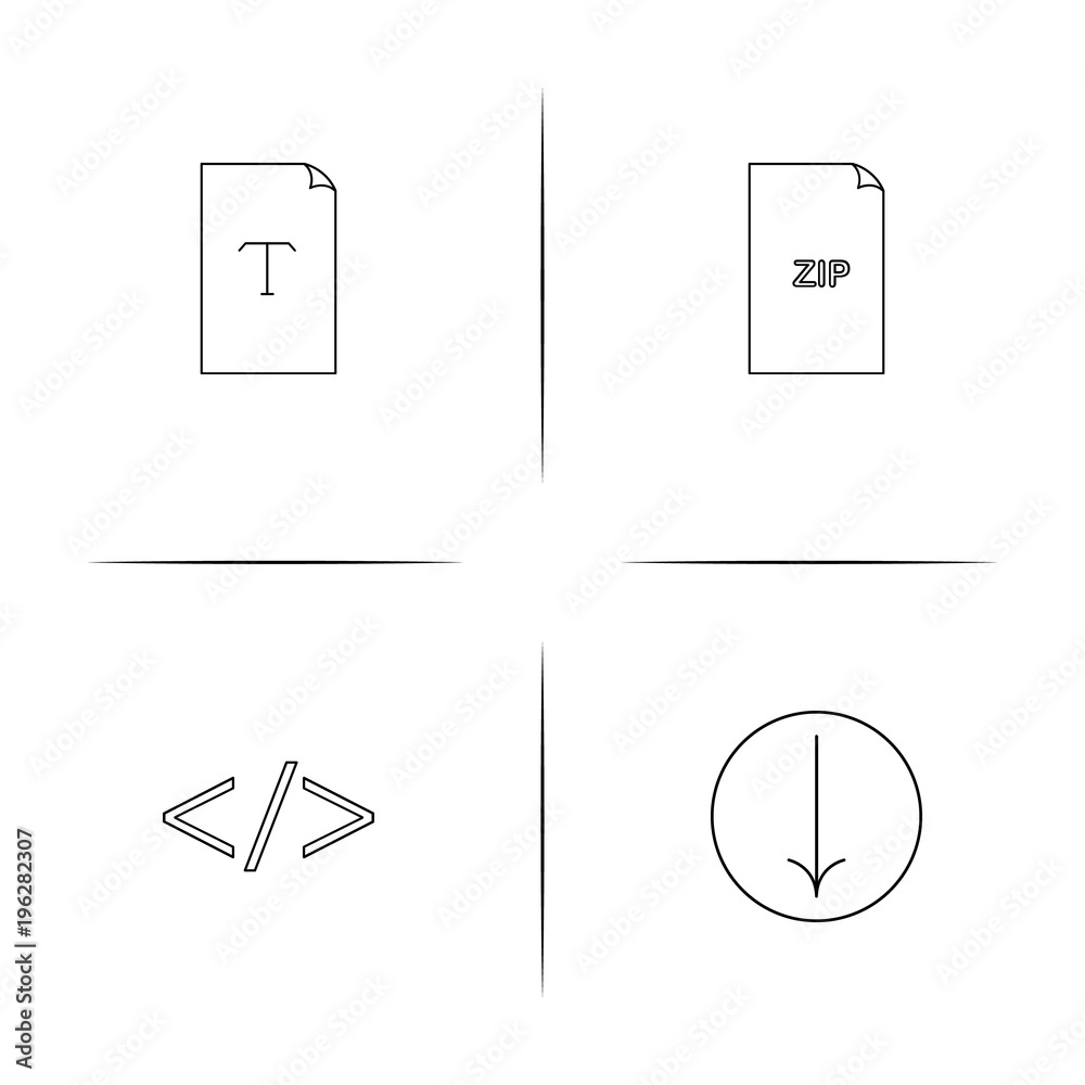 Files And Folders, Sign simple linear icon set.Simple outline icons Files And Folders, Sign simple linear icon set.Simple outline icons