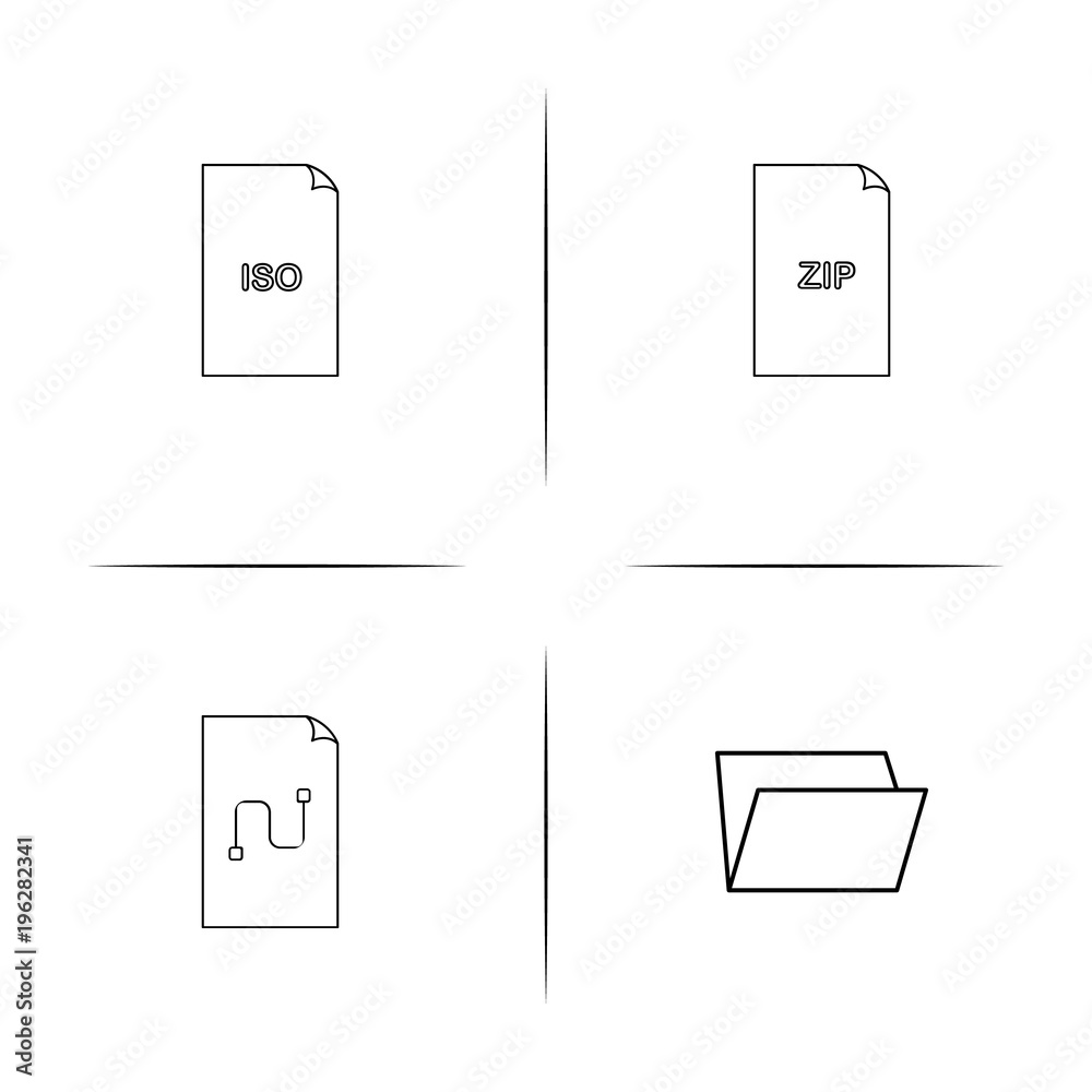 Files And Folders, Sign simple linear icon set.Simple outline icons Files And Folders, Sign simple linear icon set.Simple outline icons