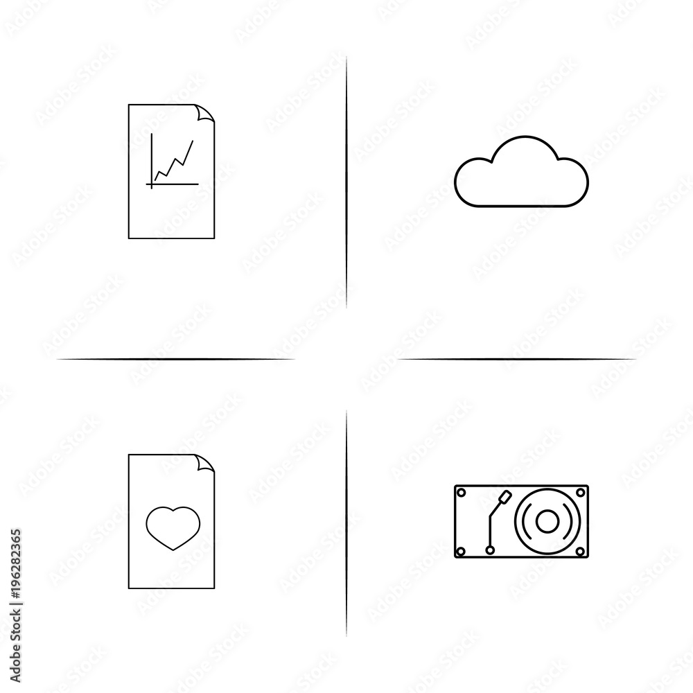 Files And Folders, Sign simple linear icon set.Simple outline icons