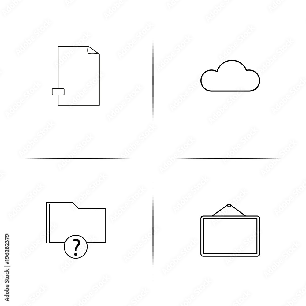 Files And Folders, Sign simple linear icon set.Simple outline icons Files And Folders, Sign simple linear icon set.Simple outline icons