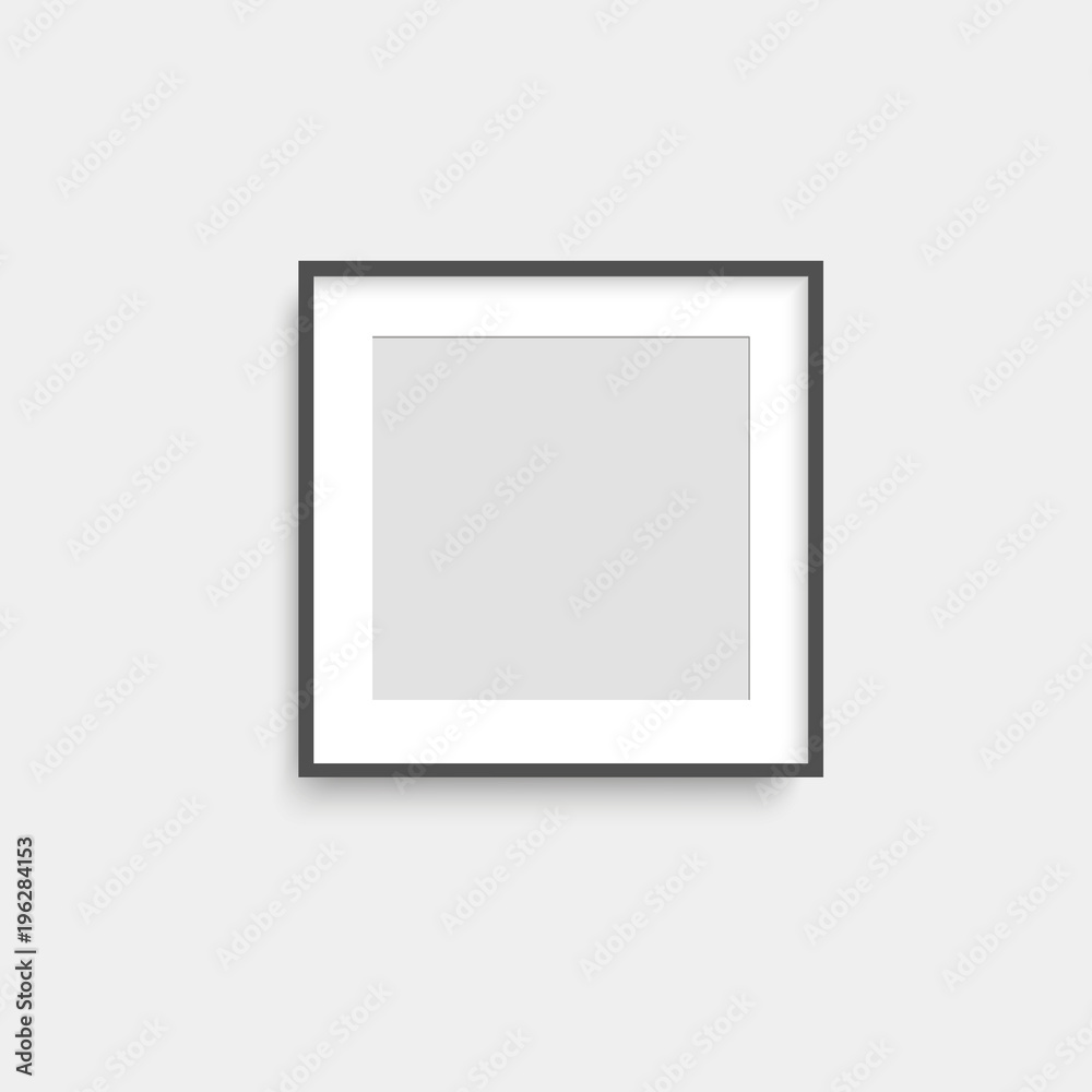 Realistic black photo frame. Vector. Realistic black photo frame. Vector.