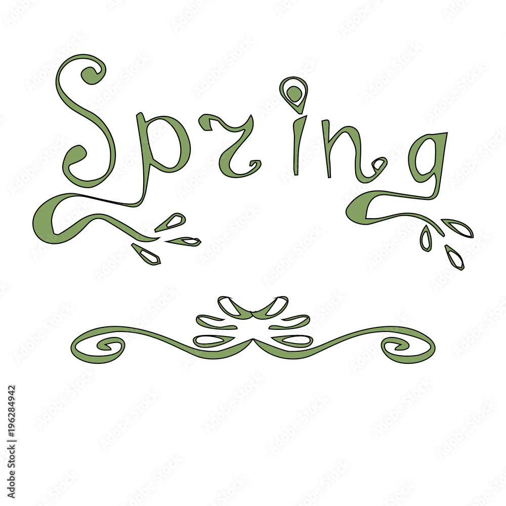 Spring. lettering Vector illustration Spring. lettering Vector illustration