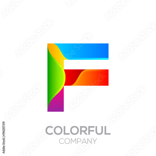 Free Download Letter F logotype made of stripes with Glossy colorful and gradient, Rainbow Vibrant Colors for your Corporate identity vector design template - GFXLoad