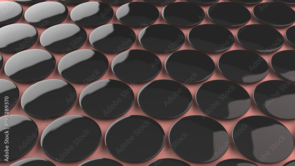 Blank black badge on red background Blank black badge on red background