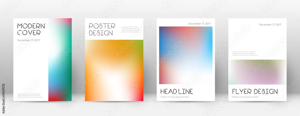 Fototapeta premium Flyer layout. Minimal magnetic template for Brochure, Annual Report, Magazine, Poster, Corporate Presentation, Portfolio, Flyer. Amusing bright cover page.