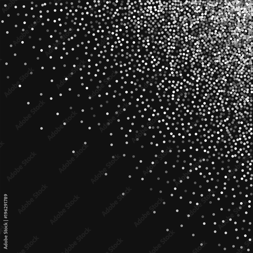 Round gold glitter. Scattered top right corner with round gold glitter on black background. Divine Vector illustration.