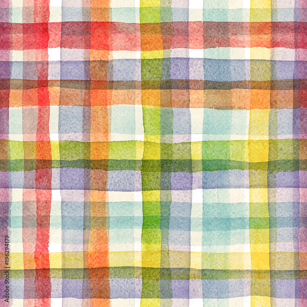 Watercolor rainbow stripes pattern