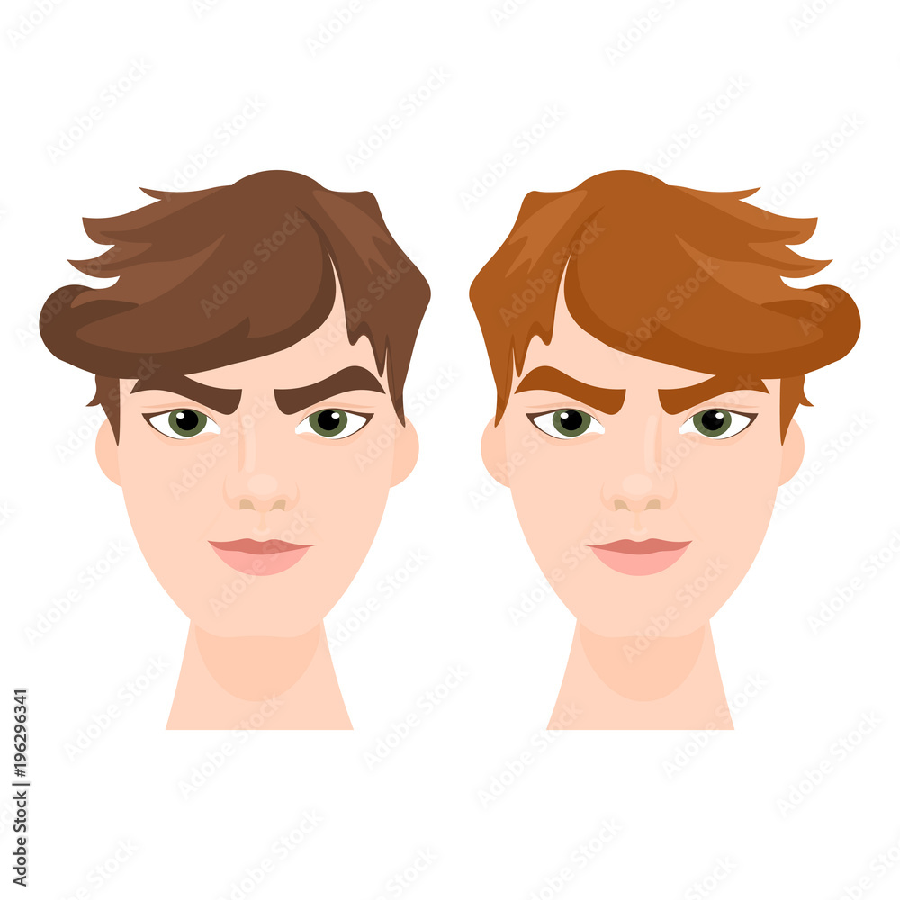 Set of Hipster Men Face With Stylish Hairstyle Isolated Icons Flat Vector Illustration Set of Hipster Men Face With Stylish Hairstyle Isolated Icons Flat Vector Illustration