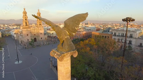 Aerial shot of the Eagle sculpture in Aguascalientes Mexico photo