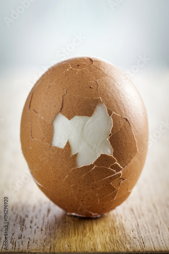 Closeup of broken egg