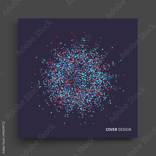 Cover design template. Sphere. 3d abstract composition. Futuristic technology style. Vector illustration.