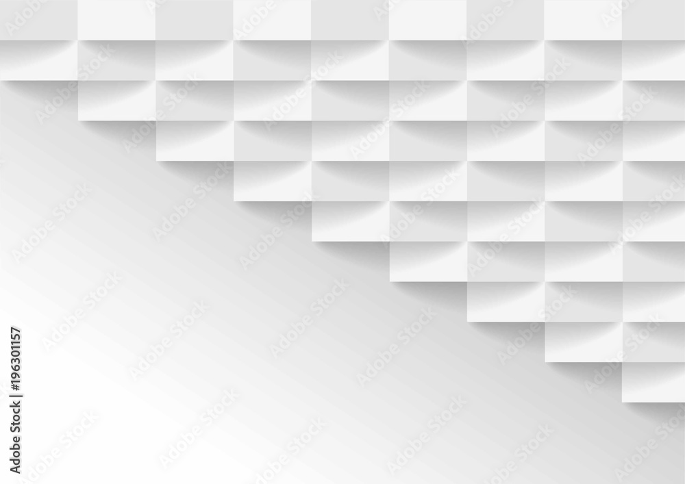 abstract white and gray tone vector background, brick perspective with shadow modern concept, space for text or message web design