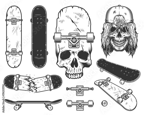 Set of skateboards