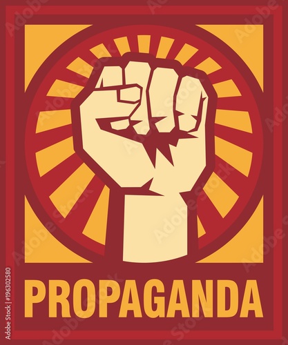 A clenched fist held raised in the air, poster style vector