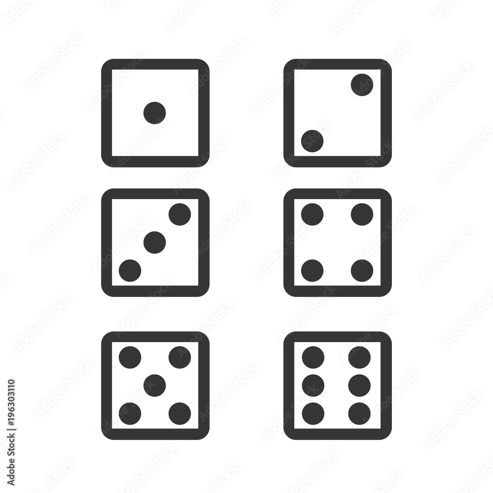 Casino Dice Line Icon On white background. Vector illustration Casino Dice Line Icon On white background. Vector illustration